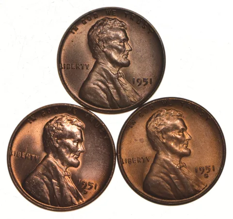 Choice Unc 1951 P+D+S Lincoln Wheat Cent Gem BU Collection Lot Set