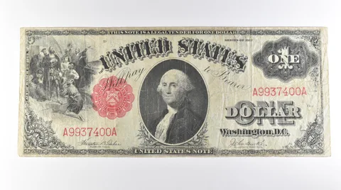 1917 $1 Legal Tender Large Note Red Seal FR#36 a0591