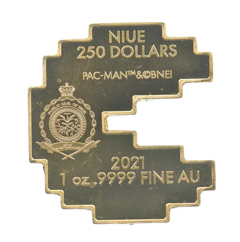 2021 Niue 250 Dollars Gold Pac-Man 1 Oz Gold *4212
