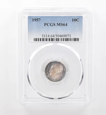 1957 Roosevelt Dime MS64 PCGS Beautiful Tone *1872