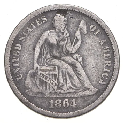 1864-S Seated Liberty Dime a3872