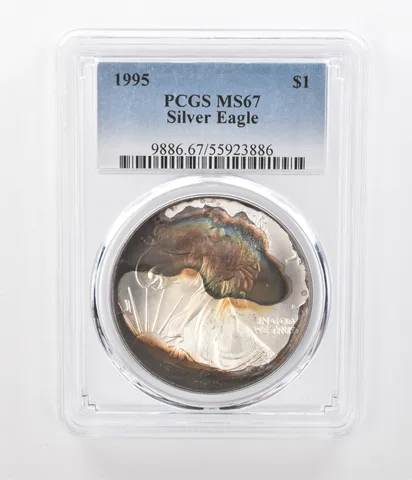 1995 American Silver Eagle MS67 PCGS Beautiful Tone a1262