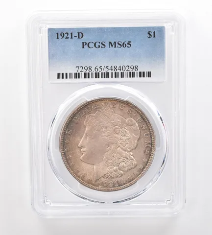 1921-D Morgan Silver Dollar MS65 PCGS Beautiful Tone *7501