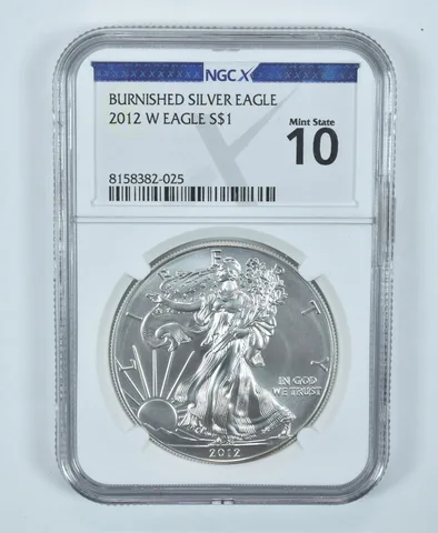 2012-W Burnished Silver Eagle Mint State 10 NGC X NGCX
