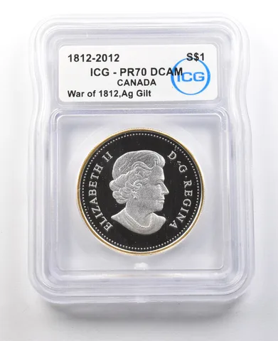 2012 Canada Silver Dollar Gilt War Of 1812 PR70 DCAM ICG *8774