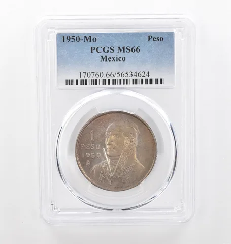 1950 Mo Mexico Peso MS66 PCGS Beautiful Tone *2124