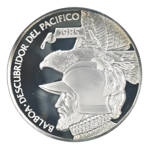1985 Panama 20 Balboas Descubridor Del Pacifico Peripheral Tone Proof *6260
