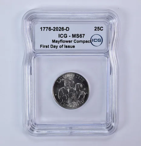 2026-D Mayflower Compact Semiquincentennial Quarter FDOI MS67 ICG