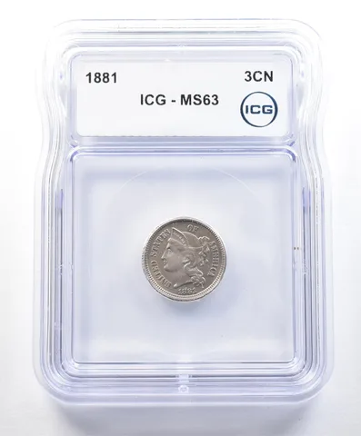 1881 Liberty Head Three Cent Nickel MS63 ICG *9039