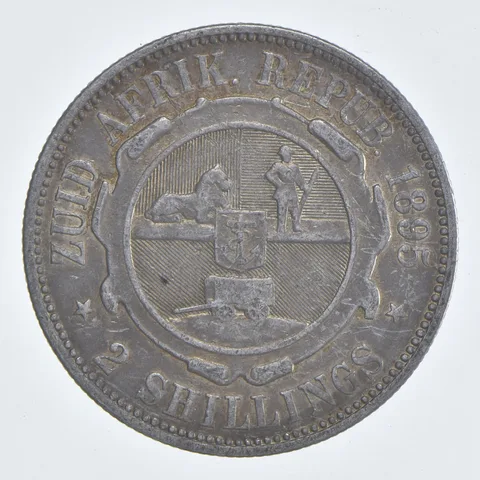 SILVER - WORLD Coin - 1895 South Africa 2 Shillings - World Silver Coin *790