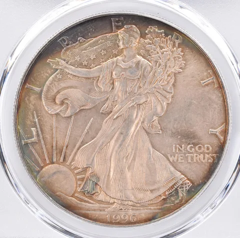 1996 American Silver Eagle MS62 PCGS Beautiful Tone *1519