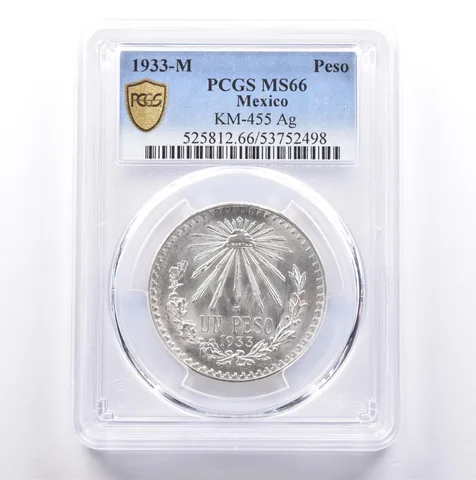 1933 M Mexico Peso Silver KM-455 MS66 PCGS *9062