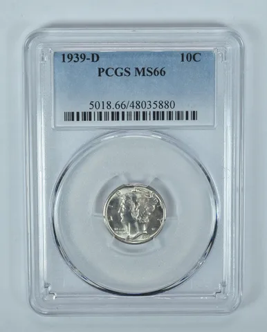 1939-D Mercury Dime MS66 PCGS Blue Label