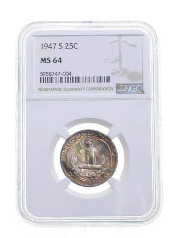 MS64 1947-S Washington Quarter - Graded NGC a4882