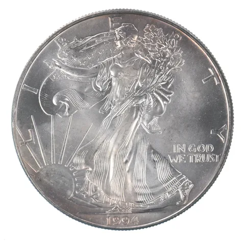 Beautiful Toned - 1994 American Silver Eagle 1 Troy Oz .999 Fine Silver *108