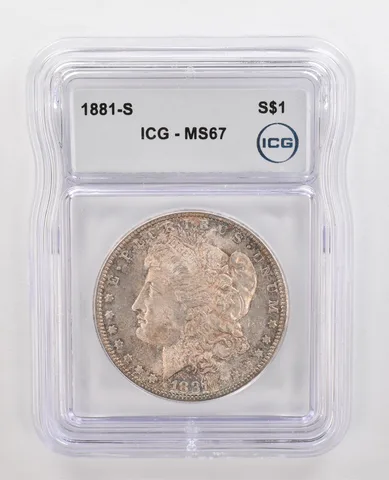 1881-S Morgan Silver Dollar MS67 ICG Beautiful Tone *4365