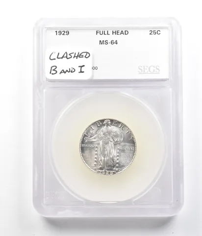 1929 Standing Liberty Quarter Full Head Clashed B And I *6327