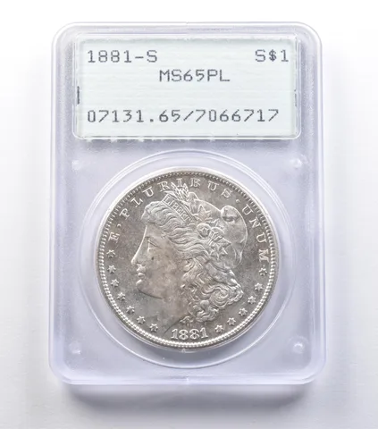 1881-S Morgan Silver Dollar MS65 PL PCGS Rattler *9557