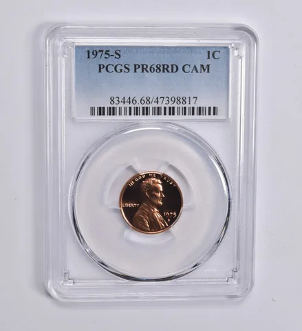 1975-S Lincoln Memorial Cent PR68 RD CAM PCGS Blue Label
