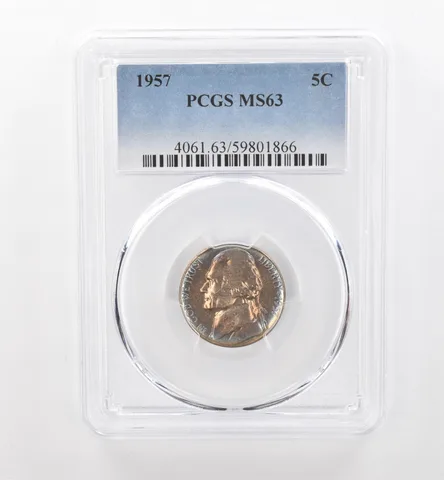 1957 Jefferson Nickel MS63 PCGS Beautiful Tone *1792