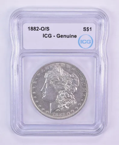 1882-O/S Morgan Silver Dollar Genuine ICG *2293