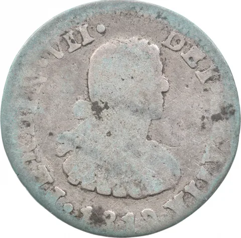 1812 Mo/HJ Mexico 1/2 Real Shipwreck Coin 1.5g *9574