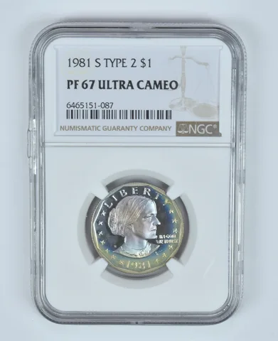 PF67 UCAM 1981-S Susan B. Anthony Dollar Type 2 NGC Rainbow TONED *5744