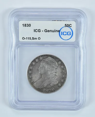 1830 Capped Bust Half Dollar O-115 Sm O Genuine ICG a9029