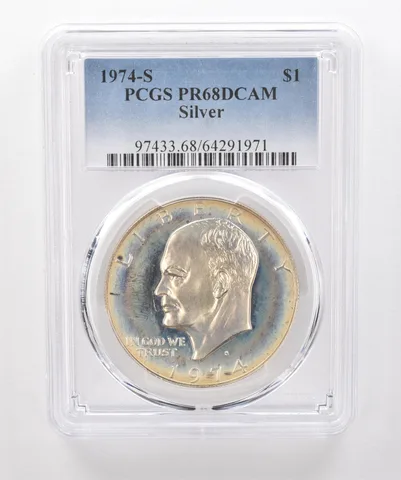 1974-S Eisenhower $1 Silver PR68 DCAM PCGS Beautiful Tone *1946