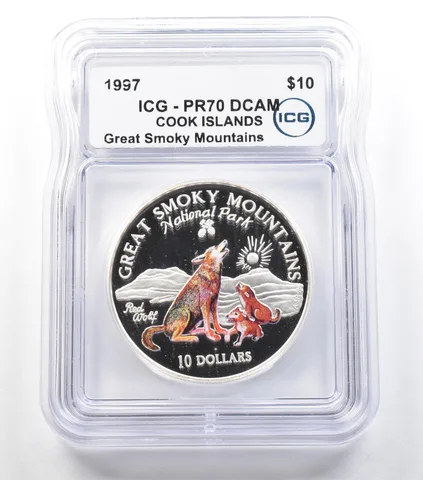 1997 Cook Islands 10 Dollars Silver Great Smoky Mountains PR70 DCAM ICG a3679