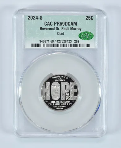 2024-S Washington Quarter Clad Reverend Dr Pauli Murray PR69 DCAM CAC CACg