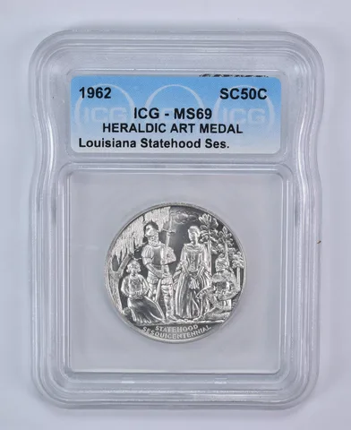 1962 So Called Half Dollar Louisiana Statehood Sesquicentennial MS69 ICG