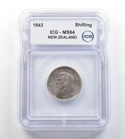 1943 New Zealand Shilling MS64 ICG *7634