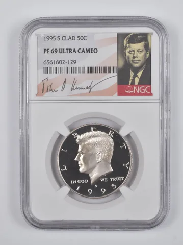 1995-S UCam Kennedy Half Dollar CLAD PF69 NGC Signature Lbl