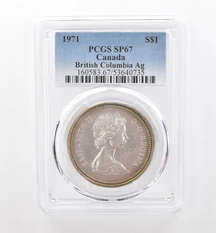 1971 Canada 1 Dollar Silver British Columbia SP67 PCGS Beautiful Tone *1908