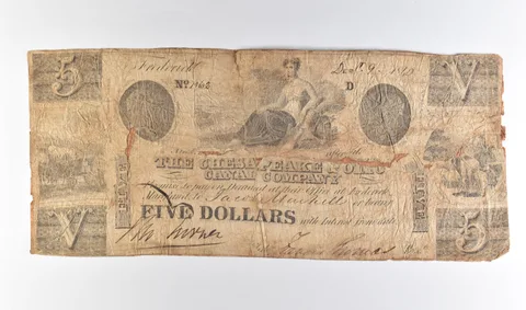 1840 $5 Frederick MD Chesapeake & Ohio Canal Company Obsolete Note *8722