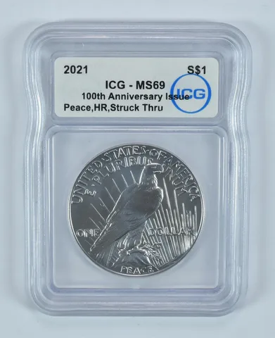 2021 Peace Silver Dollar High Relief Struck Thru MS69 ICG a9019