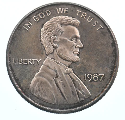VINTAGE Art Bar/Round 1987 Lincoln Wheat Cent Pattern .999 Silver 1 T Oz *878