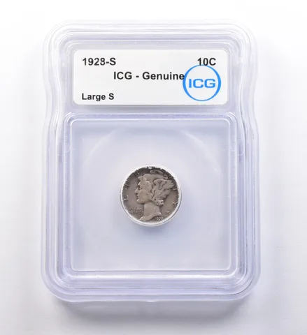 1928-S Mercury Dime Large S Genuine ICG *9708
