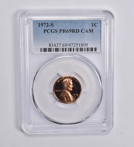 1972-S Lincoln Memorial Cent PR69 RD CAM PCGS Blue Label