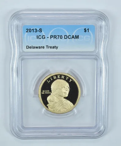 2013-S Sacagawea $1 Treaty With Delawares PR70 DCAM ICG
