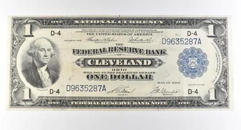 1918 $1 Cleveland OH National Currency Large Note Blue Seal *3044