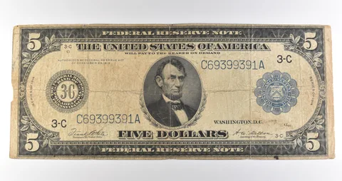 1914 $5 Philadelphia PA FRN Large Note Blue Seal *3677
