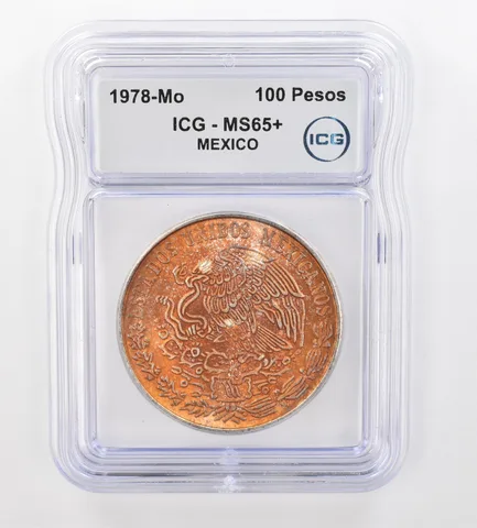 1978 Mo Mexico 100 Pesos Silver MS65+ ICG Beautiful Tone *0902