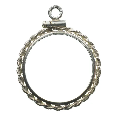 Sterling Silver 17 MM US Dime Coin Bezel Pendant Frame Edge *2367