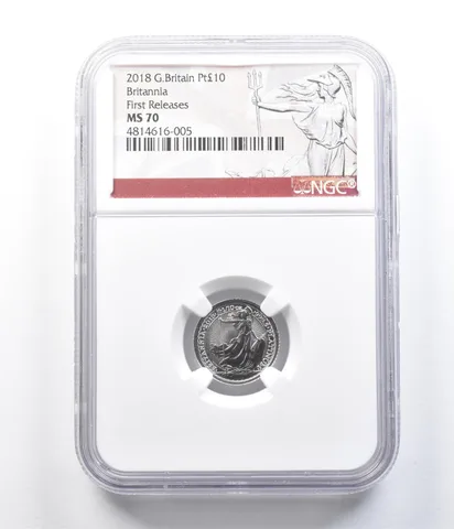 2018 Great Britain 10 Pound Platinum Britannia First Releases MS70 NGC a1090