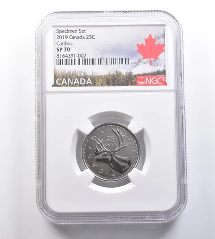 2019 Canada 25 Cents Specimen Set Caribou SP70 NGC *7048