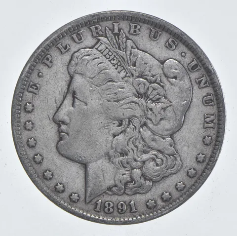 Early - 1891 Morgan Silver Dollar - 90% US Coin *800
