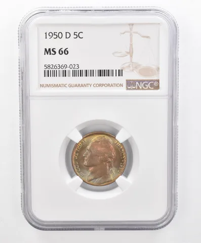 1950-D Jefferson Nickel MS66 NGC Beautiful Tone *2682