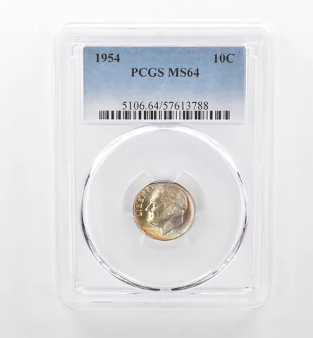 1954 Roosevelt Dime MS64 PCGS Beautiful Tone *1868